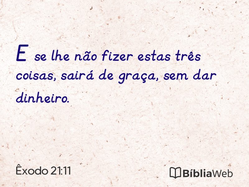 Êxodo 21:11 em imagem para compartilhar