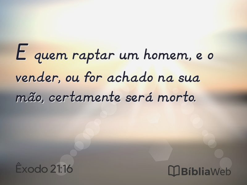 Êxodo 21:16 em imagem para compartilhar