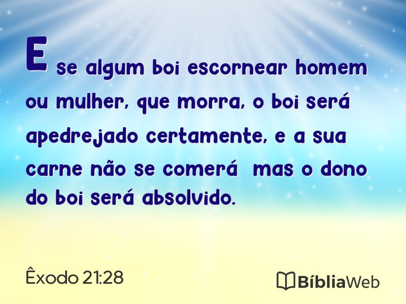 Êxodo 21:28 em imagem para compartilhar