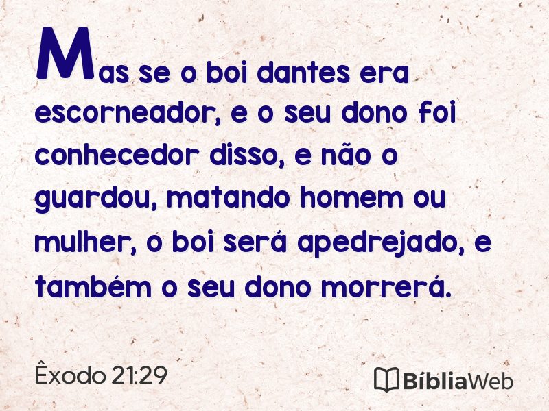 Êxodo 21:29 em imagem para compartilhar