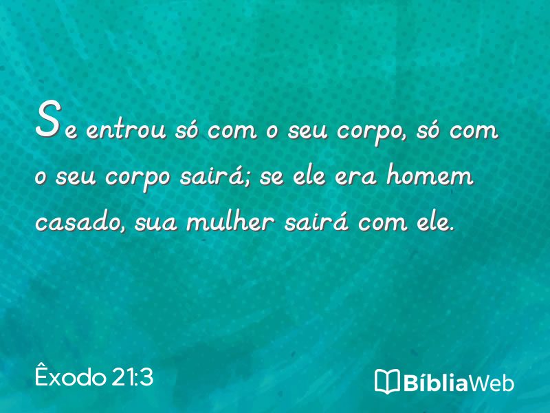 Êxodo 21:3 em imagem para compartilhar