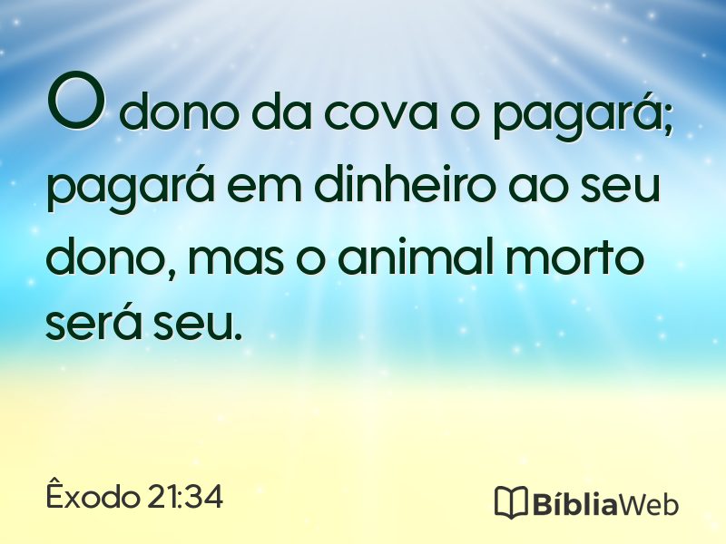 Êxodo 21:34 em imagem para compartilhar