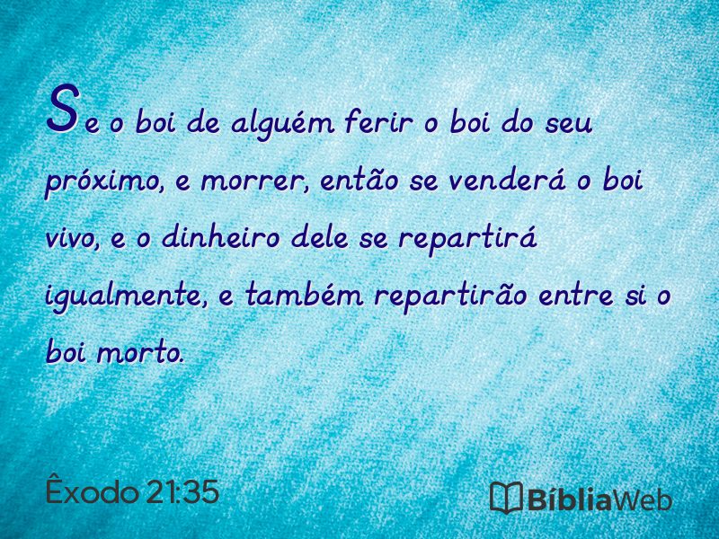 Êxodo 21:35 em imagem para compartilhar