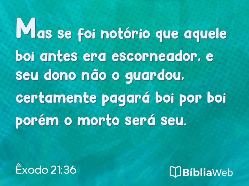 Êxodo 21:36 em imagem para compartilhar