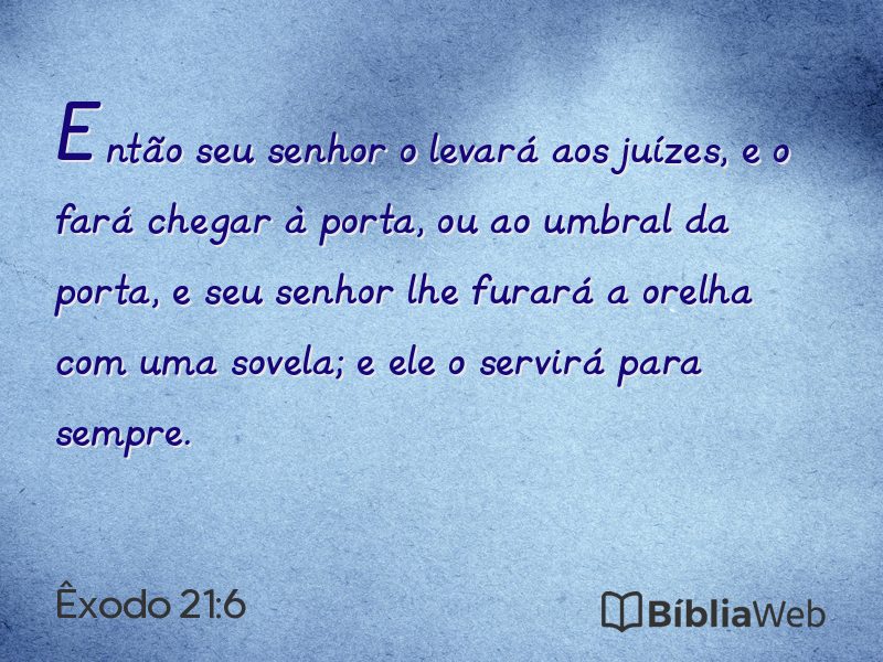 Êxodo 21:6 em imagem para compartilhar