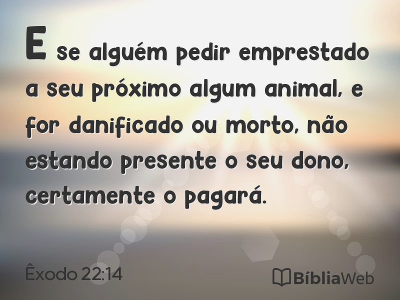 Êxodo 22:14 em imagem para compartilhar