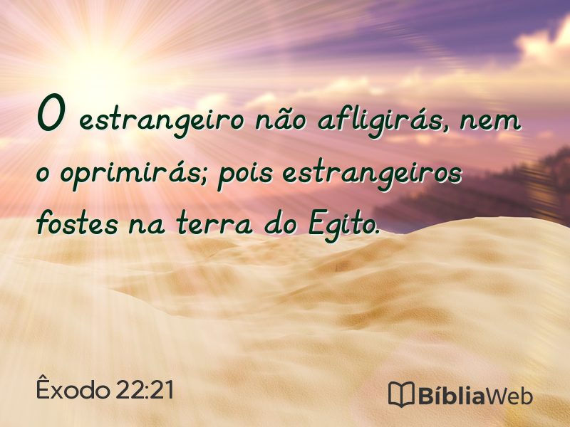 Êxodo 22:21 em imagem para compartilhar