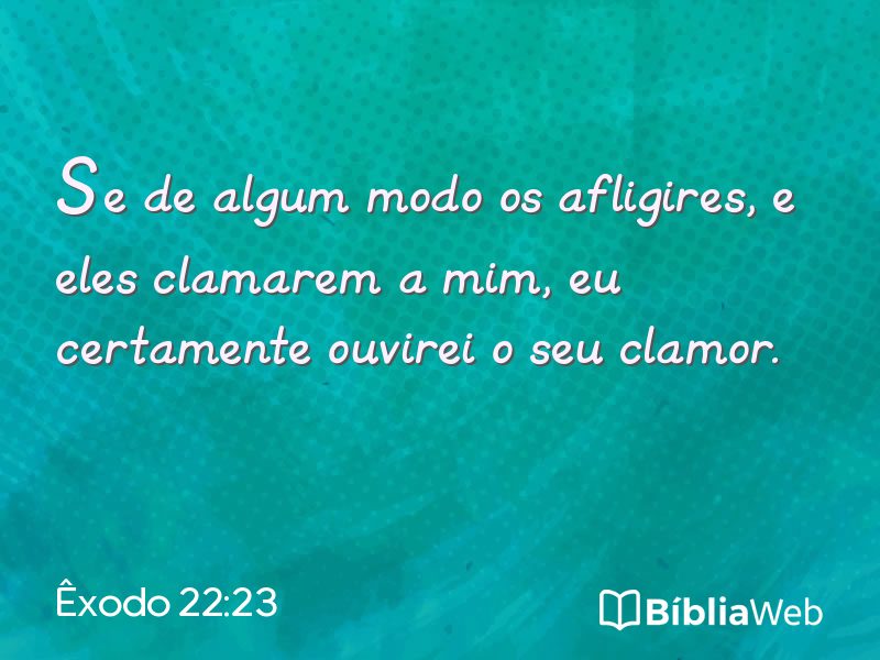 Êxodo 22:23 em imagem para compartilhar