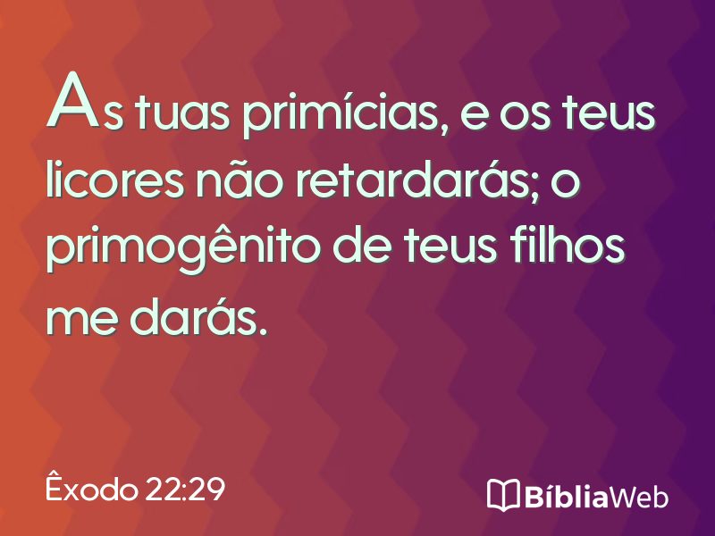 Êxodo 22:29 em imagem para compartilhar