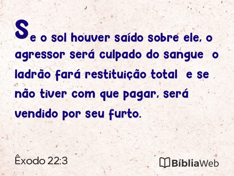 Êxodo 22:3 em imagem para compartilhar