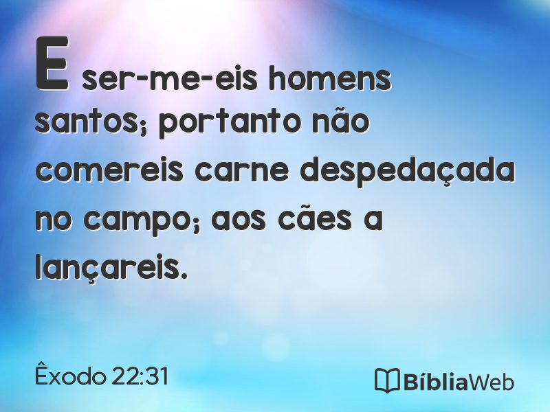 Êxodo 22:31 em imagem para compartilhar
