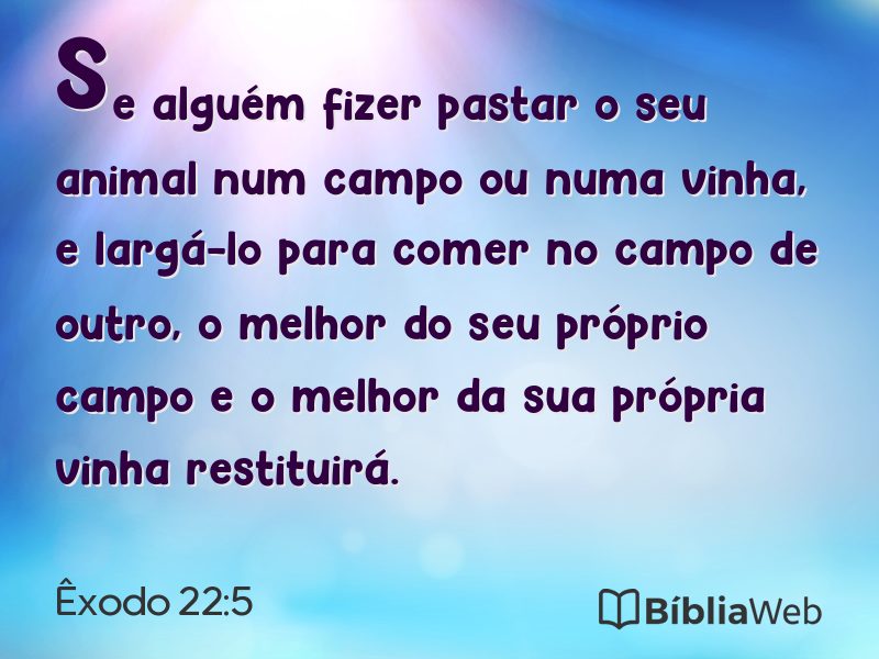 Êxodo 22:5 em imagem para compartilhar