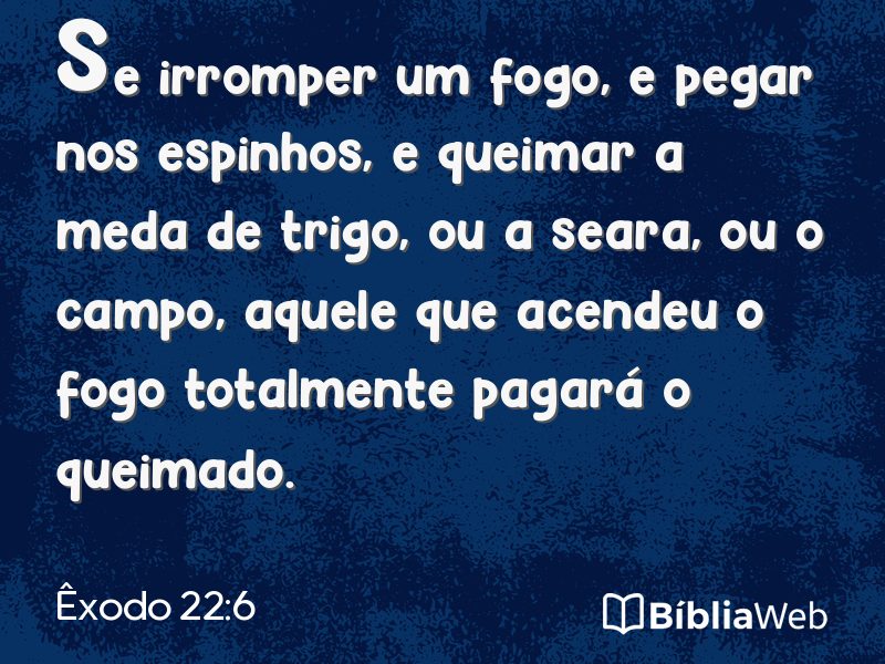 Êxodo 22:6 em imagem para compartilhar