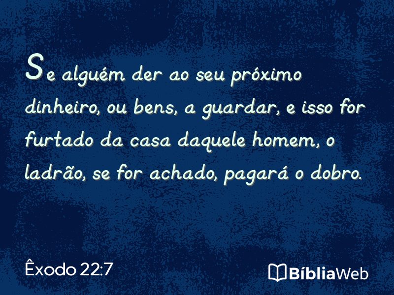 Êxodo 22:7 em imagem para compartilhar