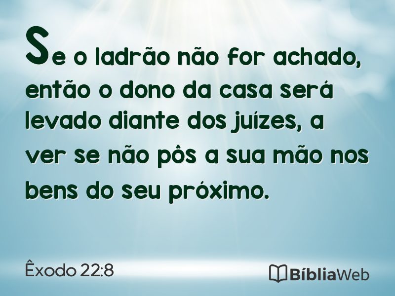 Êxodo 22:8 em imagem para compartilhar