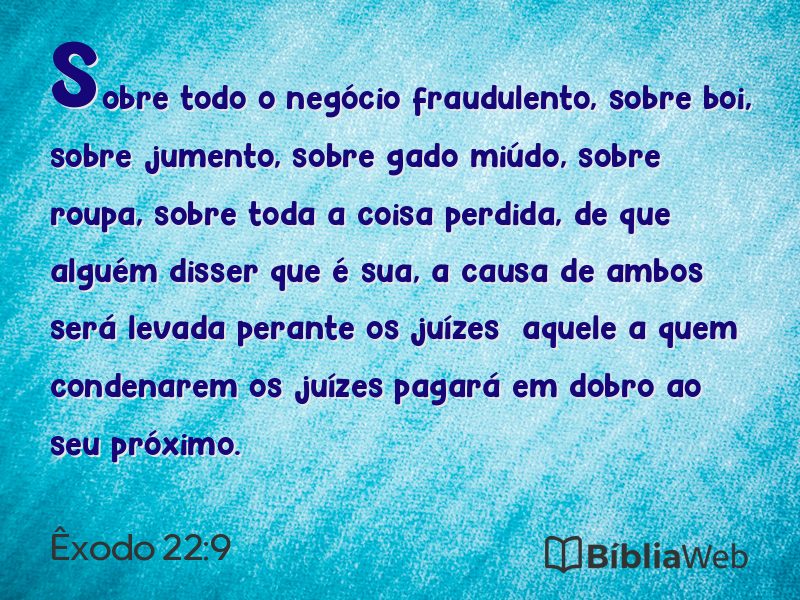 Êxodo 22:9 em imagem para compartilhar