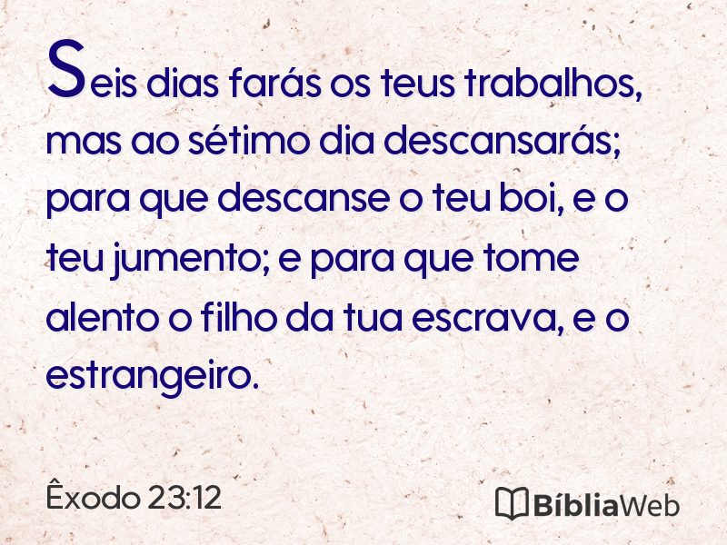 Êxodo 23:12 em imagem para compartilhar