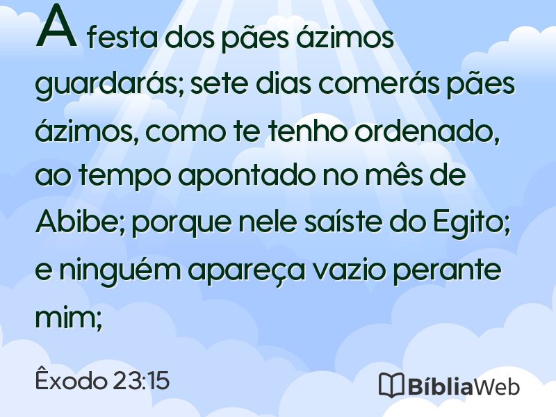 Êxodo 23:15 em imagem para compartilhar