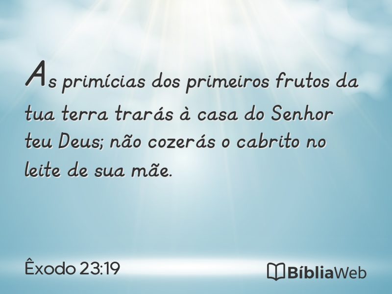Êxodo 23:19 em imagem para compartilhar