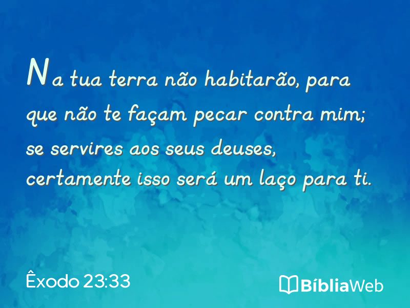 Êxodo 23:33 em imagem para compartilhar