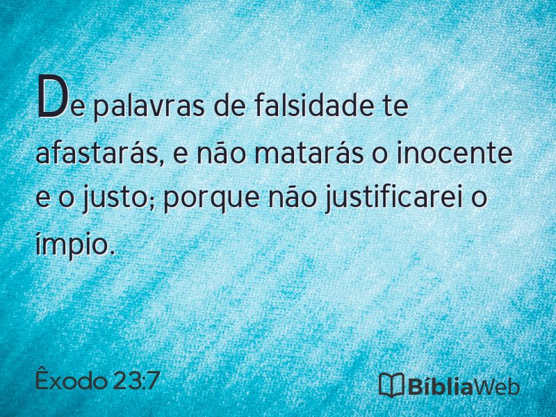 Êxodo 23:7 em imagem para compartilhar