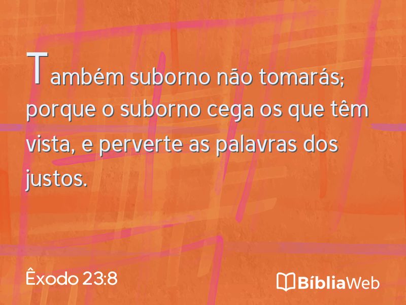 Êxodo 23:8 em imagem para compartilhar