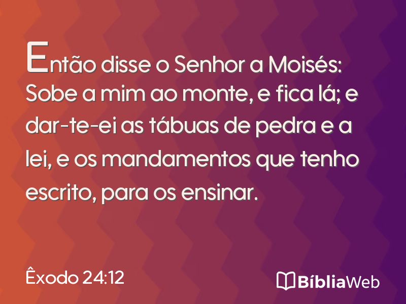 Êxodo 24:12 em imagem para compartilhar