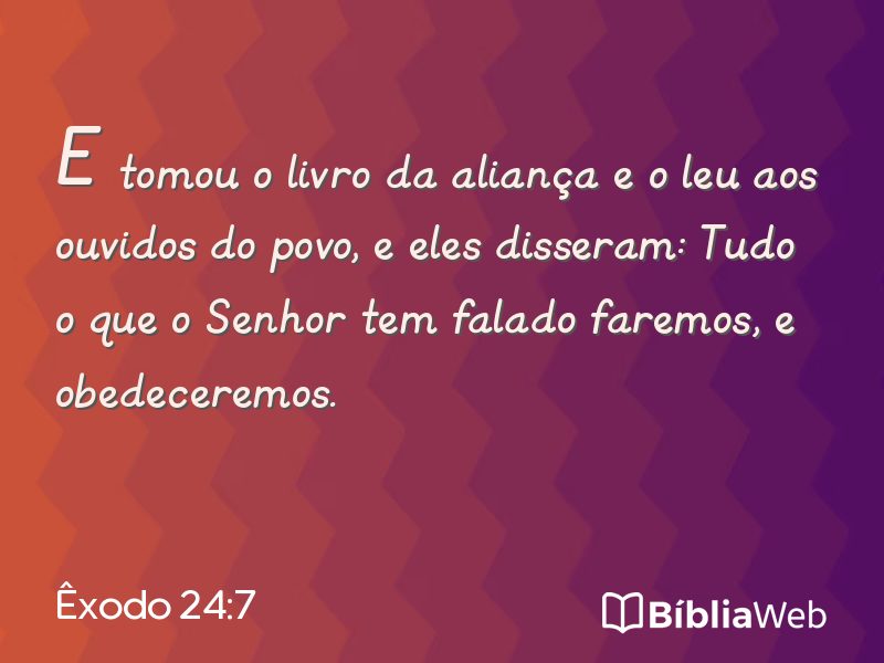 Êxodo 24:7 em imagem para compartilhar
