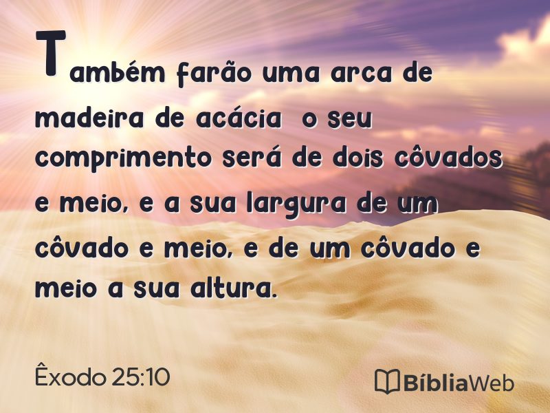 Êxodo 25:10 em imagem para compartilhar