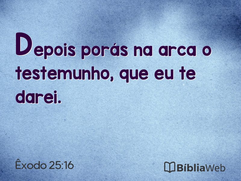 Êxodo 25:16 em imagem para compartilhar