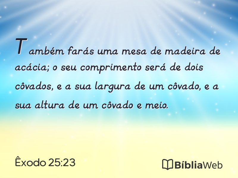 Êxodo 25:23 em imagem para compartilhar
