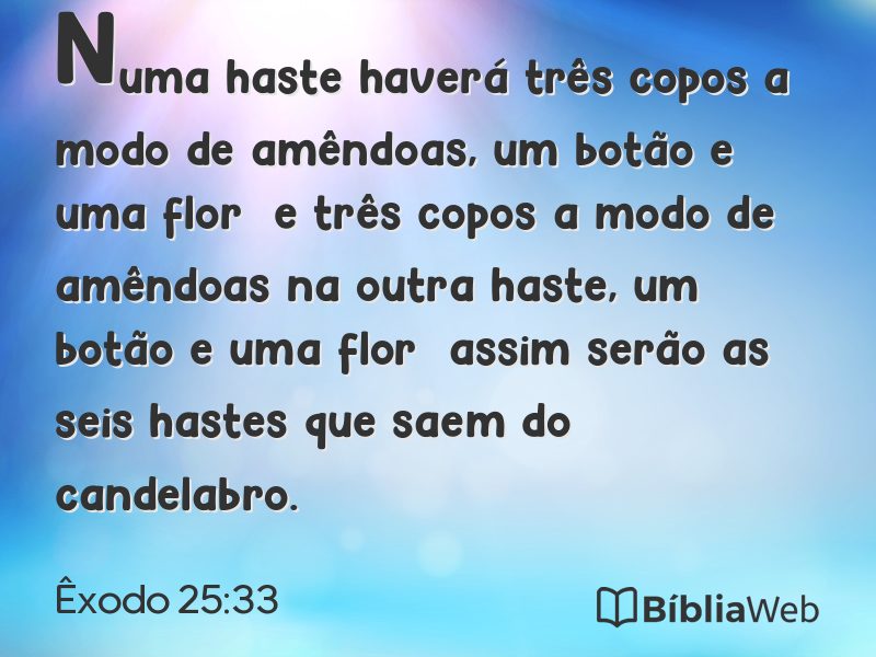 Êxodo 25:33 em imagem para compartilhar