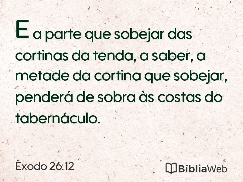 Êxodo 26:12 em imagem para compartilhar