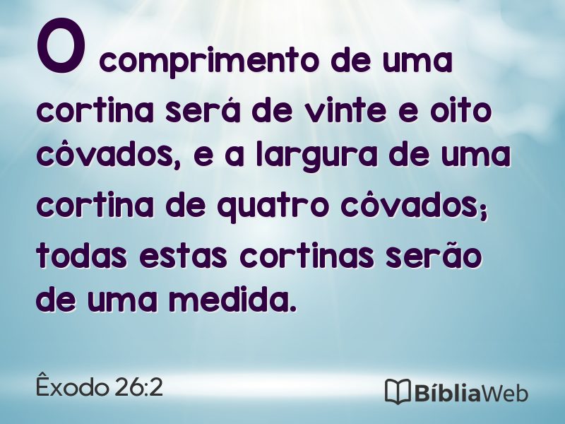 Êxodo 26:2 em imagem para compartilhar