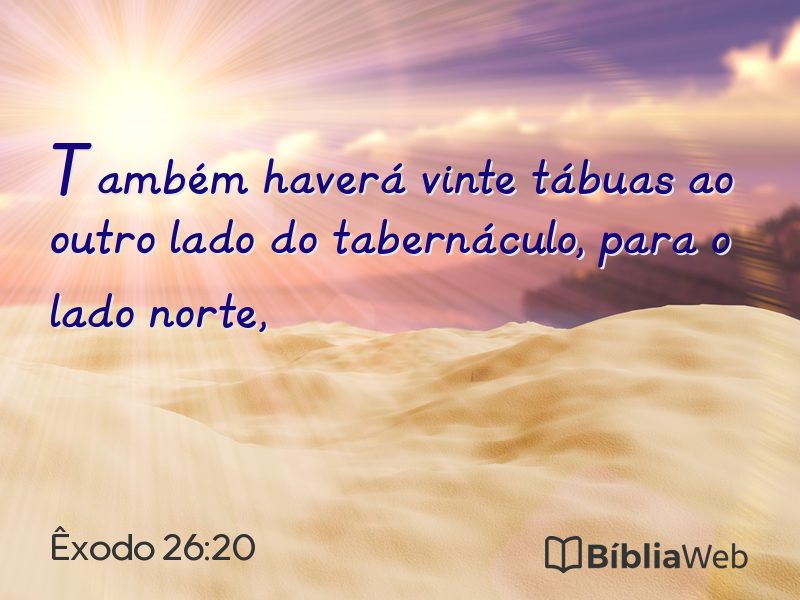 Êxodo 26:20 em imagem para compartilhar