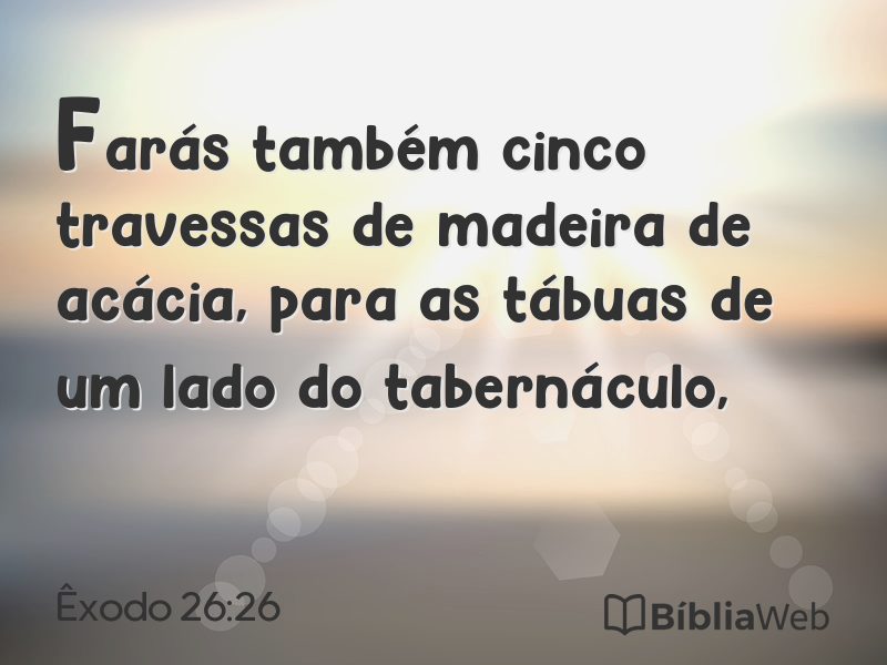 Êxodo 26:26 em imagem para compartilhar