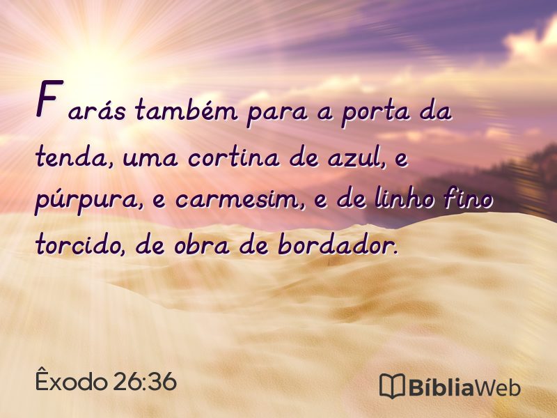 Êxodo 26:36 em imagem para compartilhar