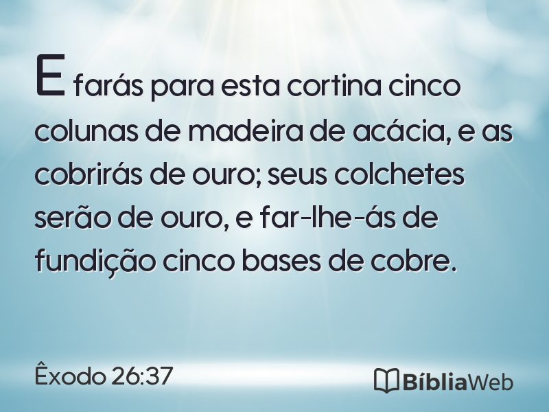 Êxodo 26:37 em imagem para compartilhar