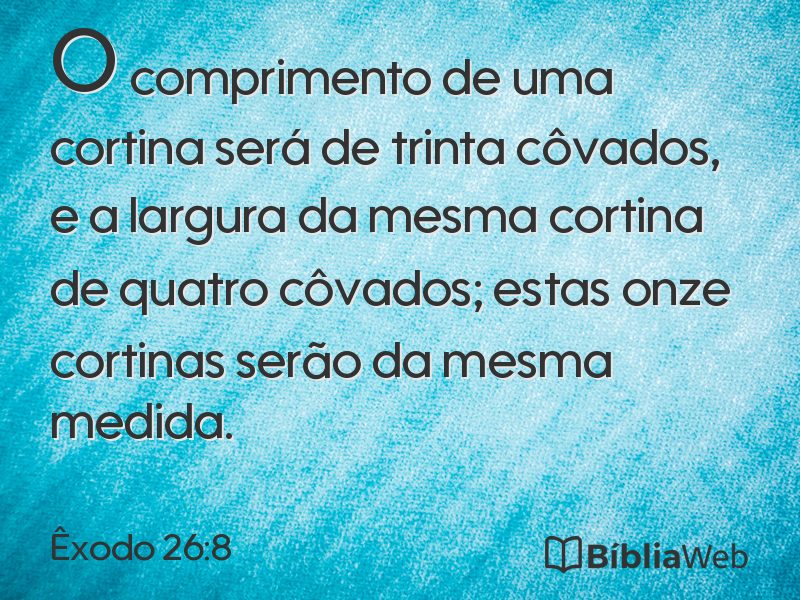 Êxodo 26:8 em imagem para compartilhar