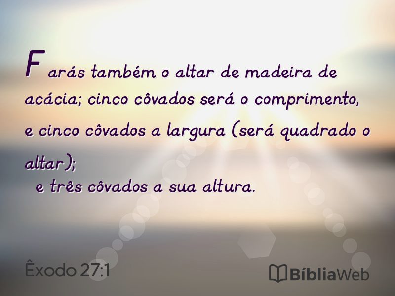 Êxodo 27:1 em imagem para compartilhar