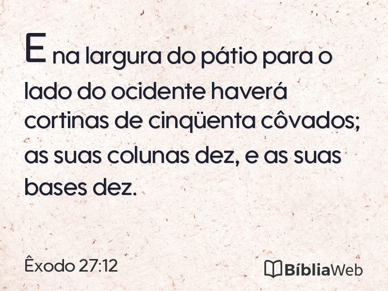 Êxodo 27:12 em imagem para compartilhar