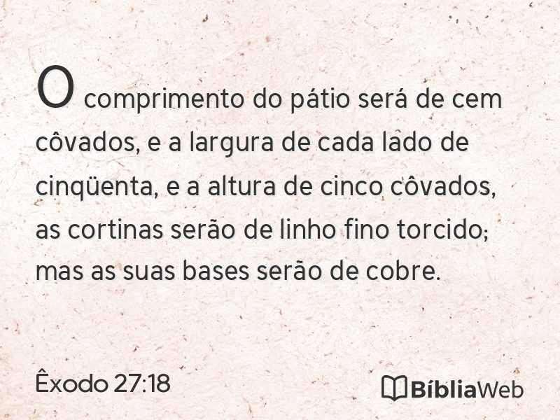 Êxodo 27:18 em imagem para compartilhar