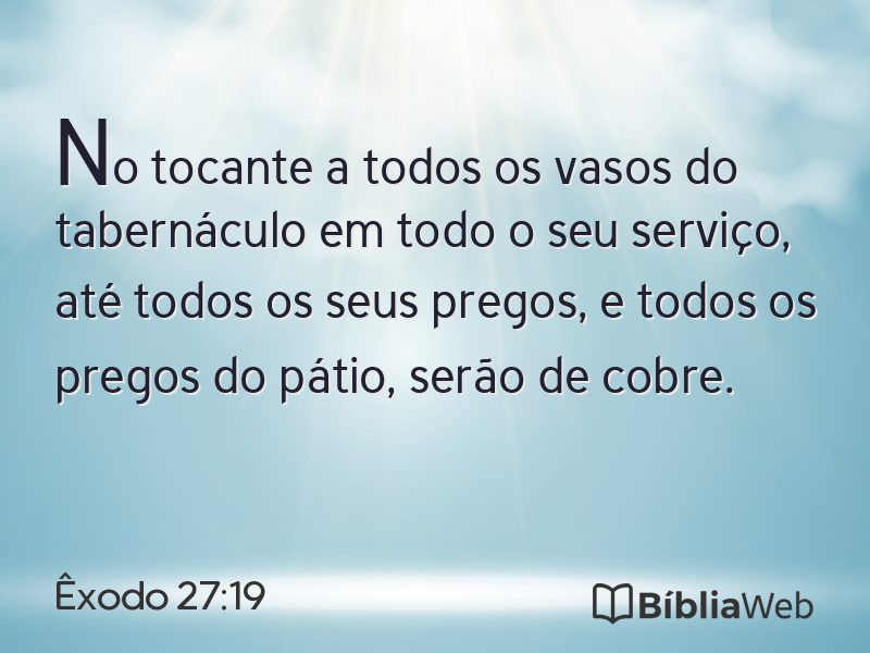 Êxodo 27:19 em imagem para compartilhar