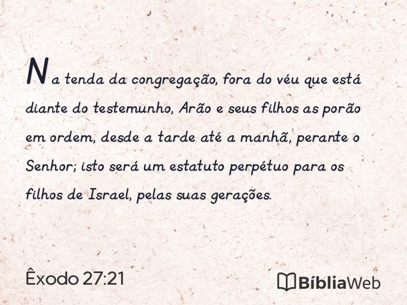 Êxodo 27:21 em imagem para compartilhar