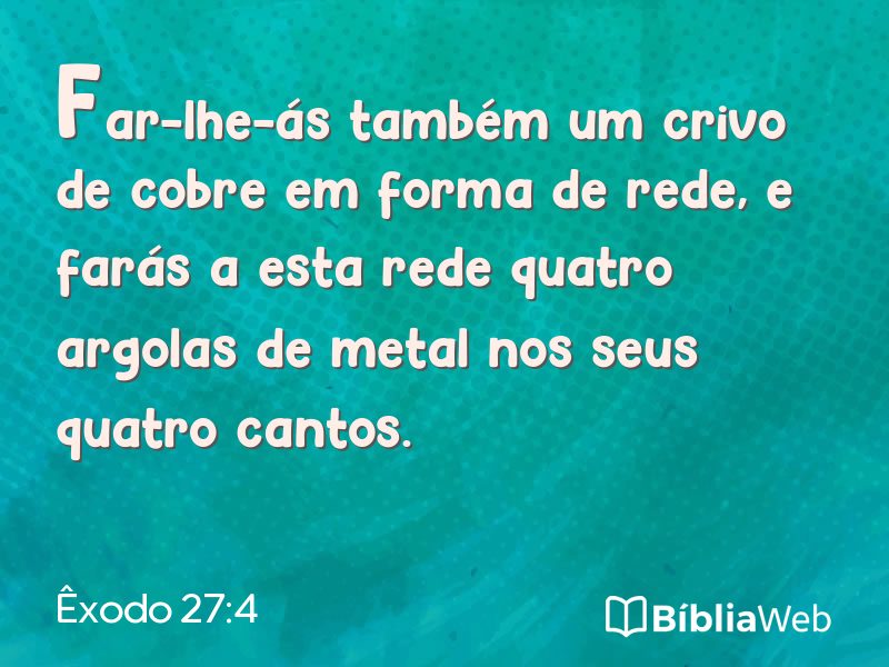 Êxodo 27:4 em imagem para compartilhar