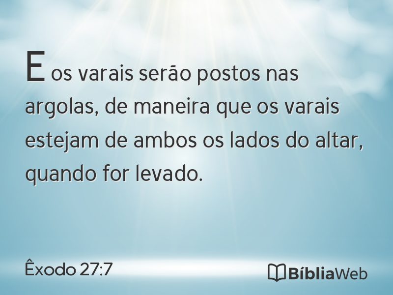 Êxodo 27:7 em imagem para compartilhar