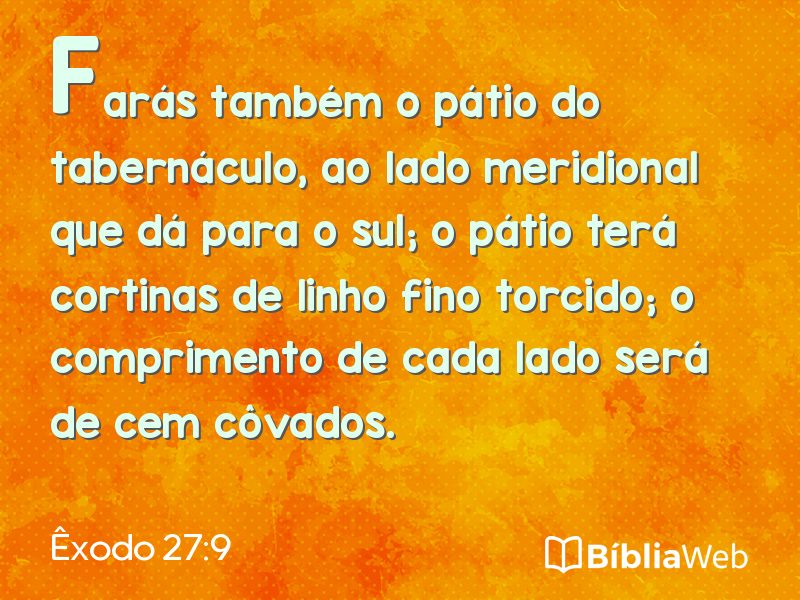 Êxodo 27:9 em imagem para compartilhar