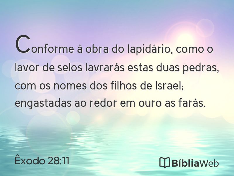 Êxodo 28:11 em imagem para compartilhar