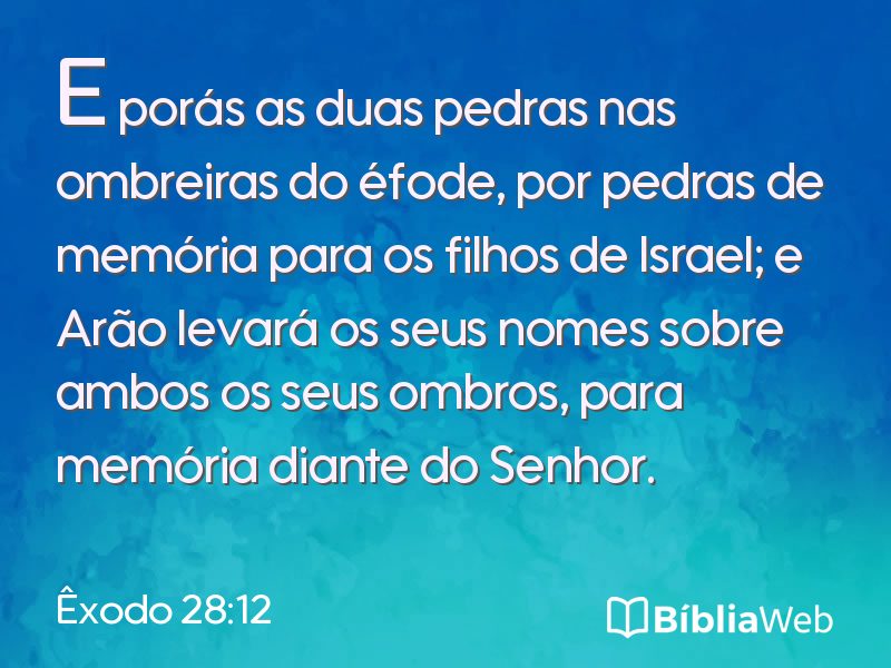 Êxodo 28:12 em imagem para compartilhar