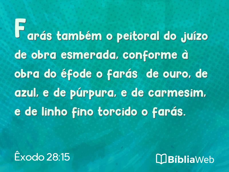 Êxodo 28:15 em imagem para compartilhar